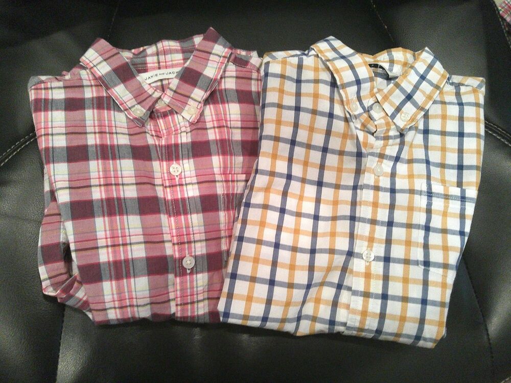 Boys Size 8 Shirt Bundle Janie and Jack Mayoral Button Down Plaid Shirts